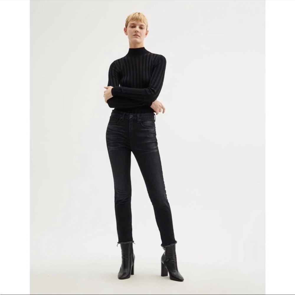 Nili Lotan black high waisted skinny jeans